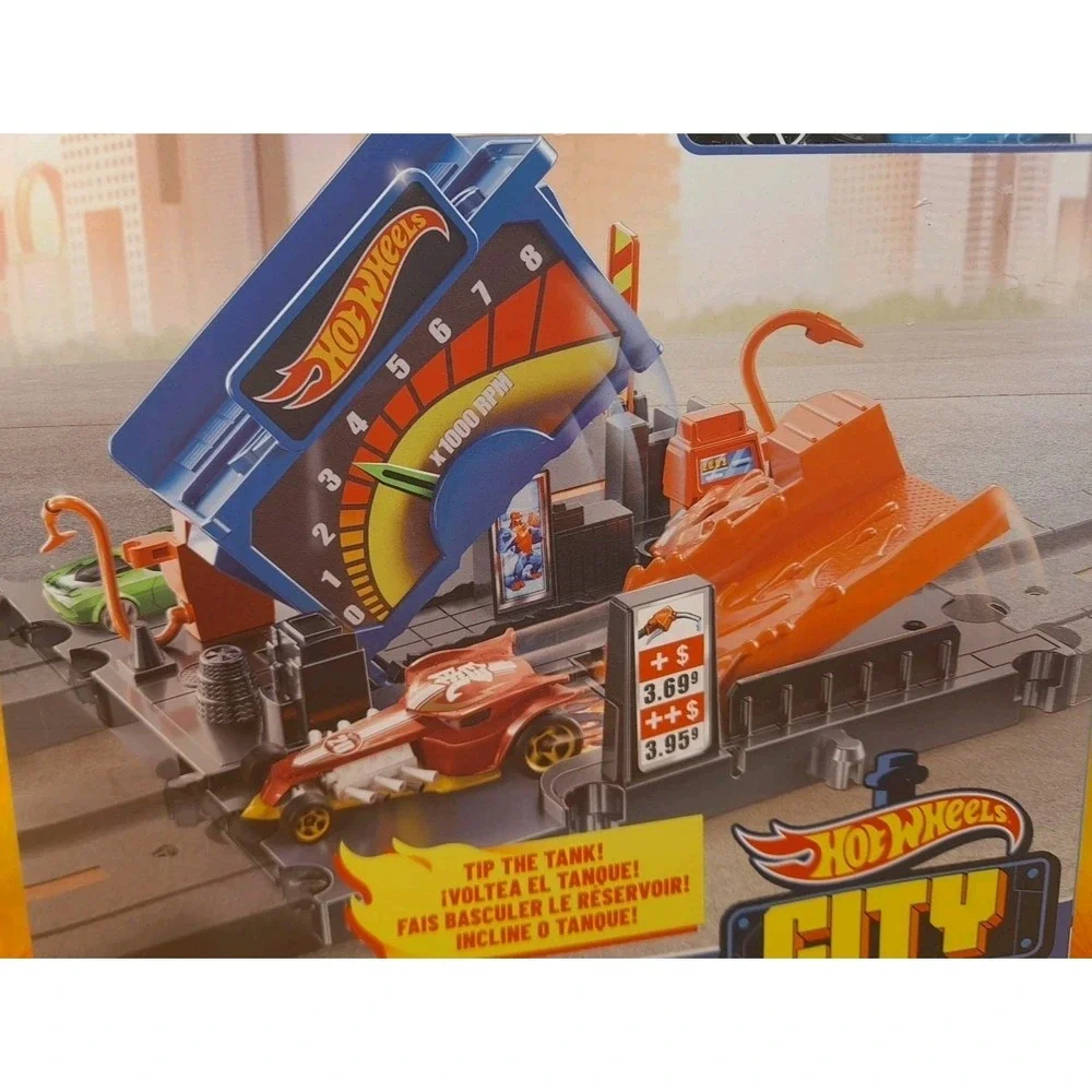 Hot Wheels‎ City Fuel Station Shift Track Set Sealed Mattel Toy Car HKX45